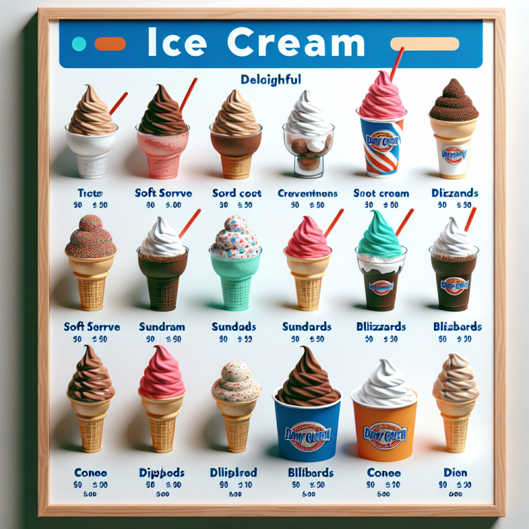 Dairy Queen Ice Cream Menu With Prices