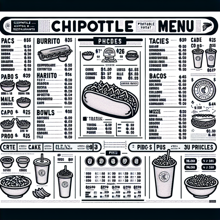 Printable Chipotle Menu With Prices