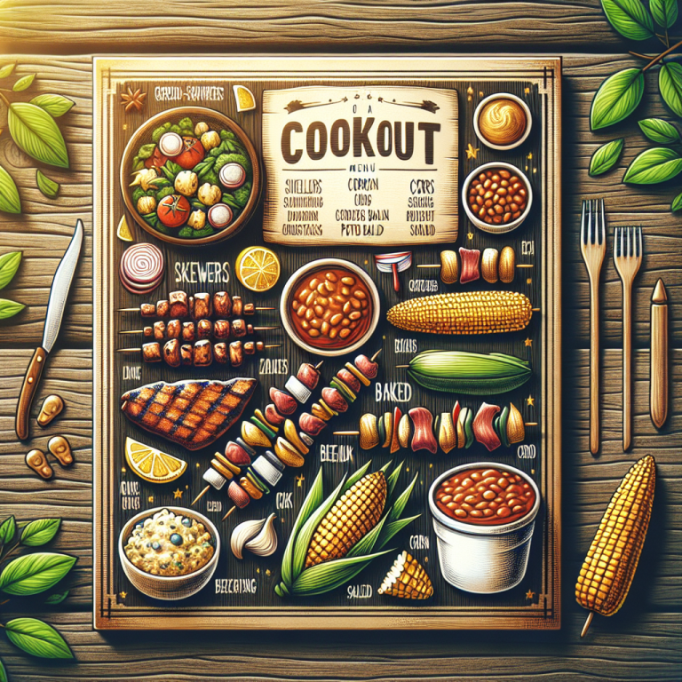 Cookout Menu With Pictures